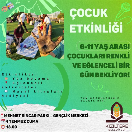 Kızıltepe Belediyesi’nden Çocuklara Renkli Etkinlik